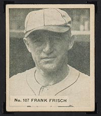1936 V355 World Wide Gum #107 Frank Frisch St. Louis Cardinals - Front