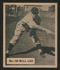 1936 V355 World Wide Gum #109 Bill Lee Chicago Cubs - Front
