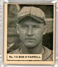 1936 V355 World Wide Gum #115 Bob O'Farrell Rochester Red Wings - Front