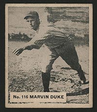 1936 V355 World Wide Gum #116 Marvin Duke Montreal Royals - Front