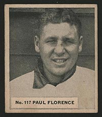1936 V355 World Wide Gum #117 Paul Florence Baltimore Orioles - Front