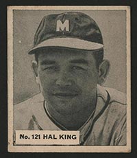 1936 V355 World Wide Gum #121 Hal King Baltimore Orioles - Front