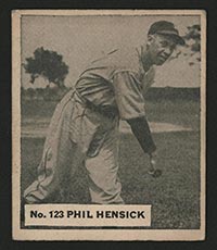 1936 V355 World Wide Gum #123 Phil Hensick Montreal Royals - Front