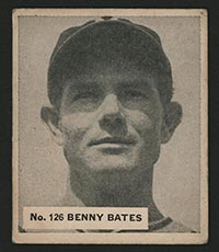 1936 V355 World Wide Gum #126 Benny Bates Montreal Royals - Front