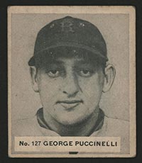 1936 V355 World Wide Gum #127 George Puccinelli Baltimore Orioles - Front