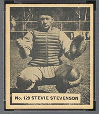 1936 V355 World Wide Gum #128 “Stevie” Stevenson Montreal Royals - Front