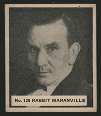 1936 V355 World Wide Gum #129 “Rabbit” Maranville Montreal Royals - Front
