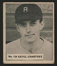 1936 V355 World Wide Gum #134 Estel Crabtree Rochester Red Wings - Front