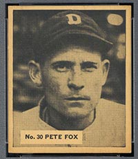 1936 V355 World Wide Gum #30 Pete Fox Detroit Tigers - Front