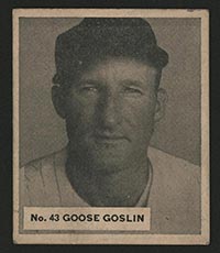 1936 V355 World Wide Gum #43 “Goose” Goslin Detroit Tigers - Front