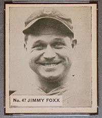 1936 V355 World Wide Gum #47 Jimmy (Jimmie) Foxx Boston Red Sox - Front