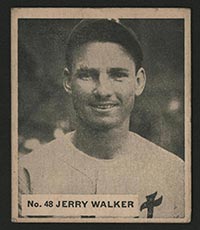 1936 V355 World Wide Gum #48 Jerry Walker Detroit Tigers - Front