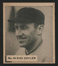 1936 V355 World Wide Gum #55 “Ki-Ki” Cuyler Cincinnati Reds - Front