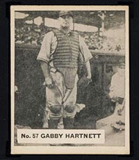 1936 V355 World Wide Gum #57 Gabby Hartnett Chicago Cubs - Front
