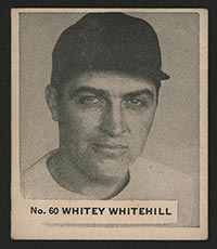1936 V355 World Wide Gum #60 “Whitey” Whitehill Washington Senators - Front