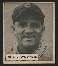 1936 V355 World Wide Gum #67 Steve O’Neil Cleveland Indians - Front