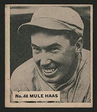 1936 V355 World Wide Gum #68 “Mule” Haas Chicago White Sox - Front