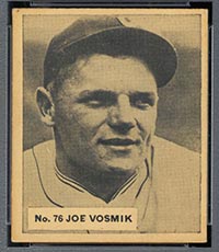 1936 V355 World Wide Gum #76 Joe Vosmik St. Louis Browns - Front