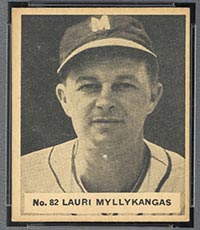 1936 V355 World Wide Gum #82 Lauri Myllykangas Montreal Royals - Front