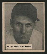1936 V355 World Wide Gum #87 Ossie Bluege Washington Senators - Front