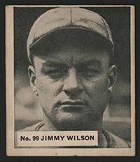 1936 V355 World Wide Gum #99 Jimmy Wilson Philadelphia Phillies - Front