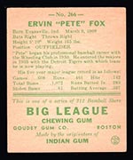 1938 Goudey #266 Ervin Fox Detroit Tigers - Back