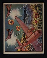 1938 Gum Inc Horrors of War #113 Franco’s Planes Strafe Barcelona by Night - Front
