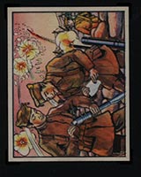1938 Gum Inc Horrors of War #160 Setting Off Propaganda Rockets in Spain - Front