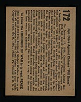 1938 Gum Inc Horrors of War #172 Japs Drive Against Chinese “Pill Boxes” - Back