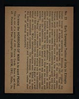 1938 Gum Inc Horrors of War #23 Early Campaign Tactics of Italy in Ethiopia - Back