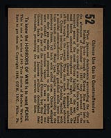 1938 Gum Inc Horrors of War #52 Chinese Use Gas in Counteroffensive - Back