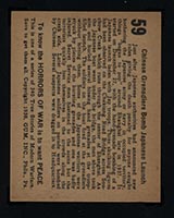 1938 Gum Inc Horrors of War #59 Chinese Grenadiers Bomb Japanese Launch - Back