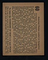 1938 Gum Inc Horrors of War #60 American Homes Looted at Hangchow - Back