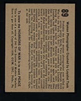1938 Gum Inc Horrors of War #89 Woman Photographer Crushed by Loyalist Tank - Back