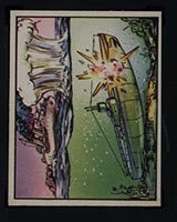 1938 Gum Inc Horrors of War #90 Depth Bomb Sinking Pirate Submarine - Front