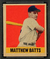 1948-1949 Leaf #108 Matthew Batts Boston Red Sox - Front