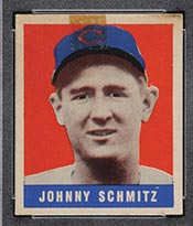 1948-1949 Leaf #48 Johnny Schmitz Chicago Cubs - Front