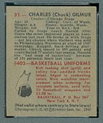 1948 Bowman #31 Charles Gilmur Chicago Stags - Back