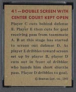 1948 Bowman #41 Double Screen With Center Court Kept Open - Back