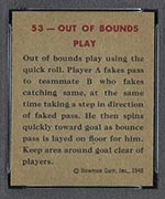 1948 Bowman #53 Out of Bounds Play - Back