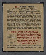 1948 Bowman #58 Arnie Risen Rochester Royals - Back