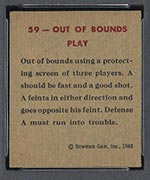 1948 Bowman #59 Out of Bounds Play - Back