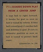 1948 Bowman #71 Guards Down Play From a Center Jump - Back