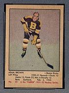 1951-1952 Parkhurst #30 Adam Brown Boston Bruins