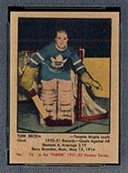 1951-1952 Parkhurst #75 Turk Broda Toronto Maple Leafs