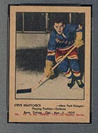 1951-1952 Parkhurst #92 Steve Kraftcheck New York Rangers