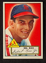1952 Topps #100 Del Rice St. Louis Cardinals - Front