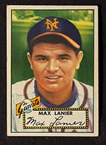 1952 Topps #101 Max Lanier New York Giants - Front