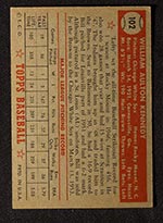 1952 Topps #102 Bill Kennedy St. Louis Browns - Back