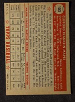 1952 Topps #103 Cliff Mapes Detroit Tigers - Back